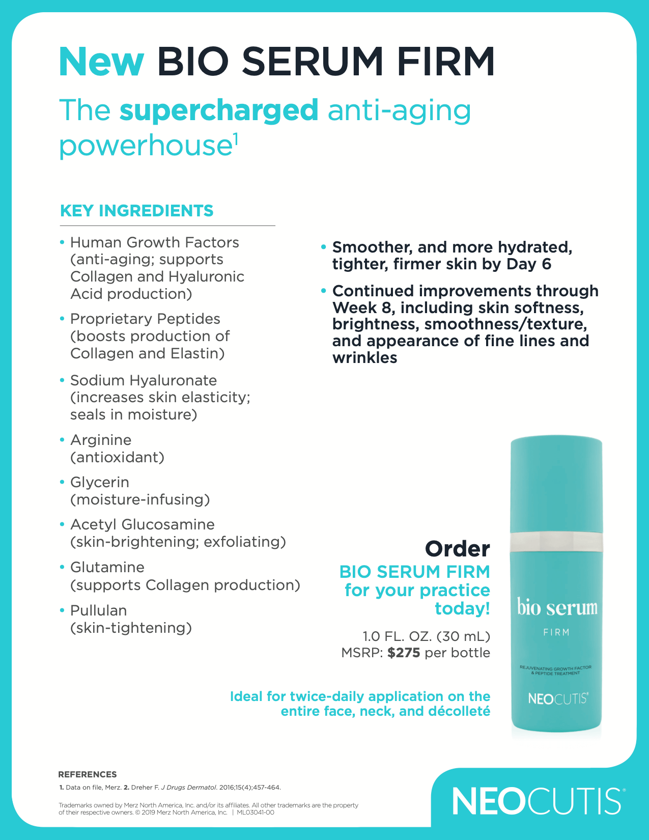 neocutis bio serum firm rejuvenating growth factor & peptide treatment